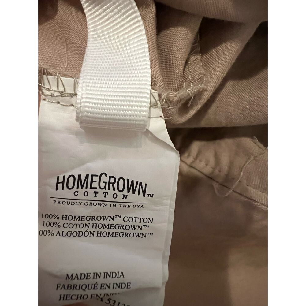 HEARTLAND 100% Homegrown Cotton King Pillowcases 400 Thread Sateen Beige USA